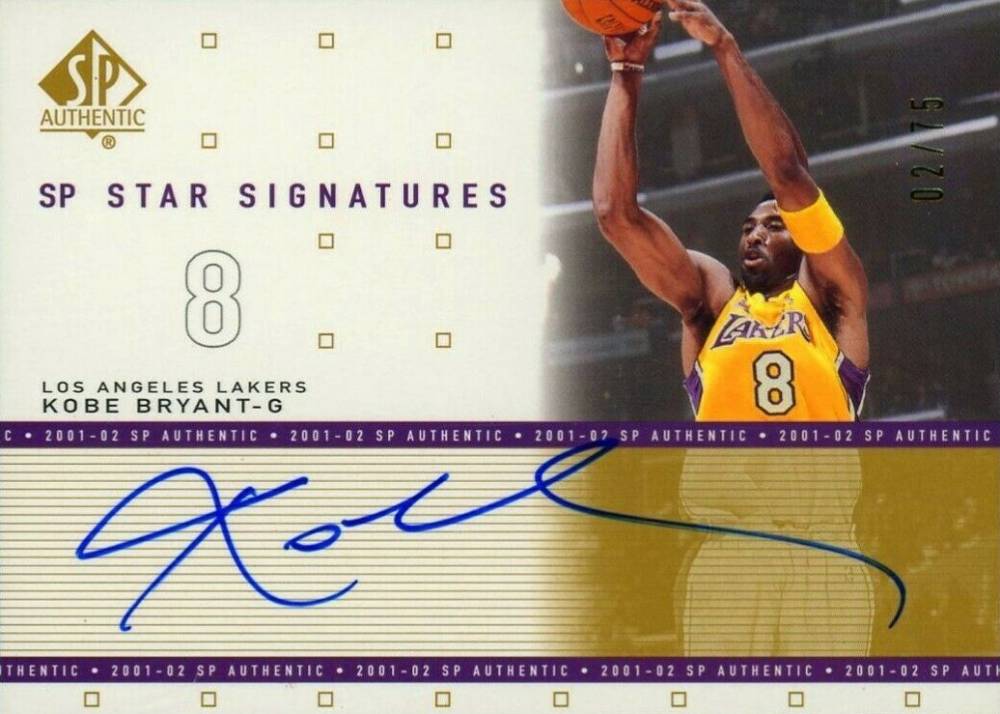 2001 SP Authentic SP Star Signatures Kobe Bryant #KB-S Basketball Card
