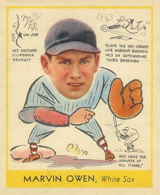 1938 Goudey Heads-Up Marvin Owen #287 Baseball Card
