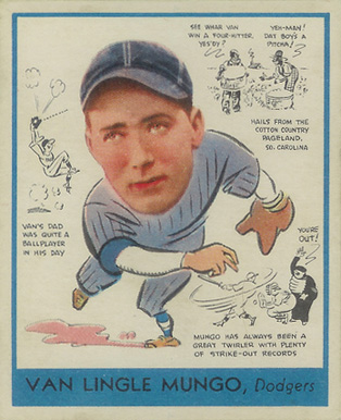 1938 Goudey Heads-Up Van Lingle Mungo #278 Baseball Card