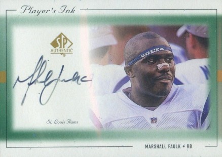 1999 SP Authentic Player's Ink Marshall Faulk #MF-A Football Card