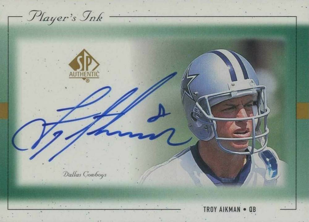 1999 SP Authentic Player's Ink Troy Aikman #TA-A Football Card