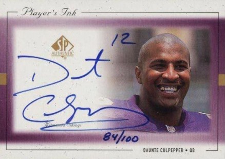 1999 SP Authentic Player's Ink Daunte Culpepper #DC-A Football Card