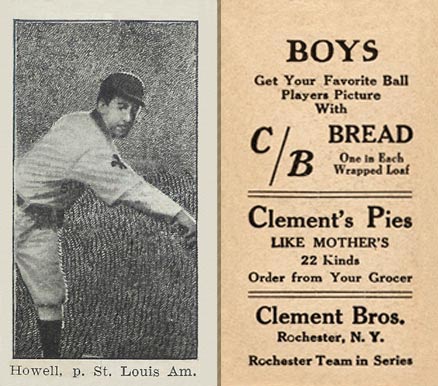 1910 Clement Brothers Bread Harry Howell #9 Baseball Card
