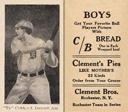 1910 Clement Brothers Bread Ty Cobb # Baseball Card