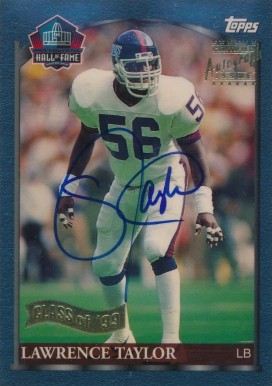 1999 Topps Hall of Fame Autograph Lawrence Taylor #HOF3 Football Card