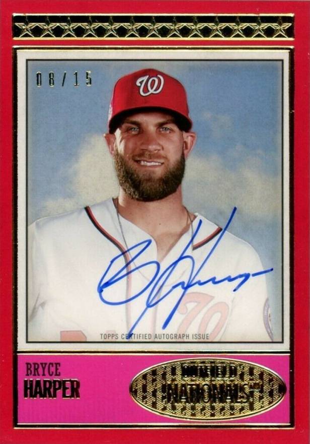 2018 Topps Brooklyn Collection Autographs Bryce Harper #BC1BH Baseball Card