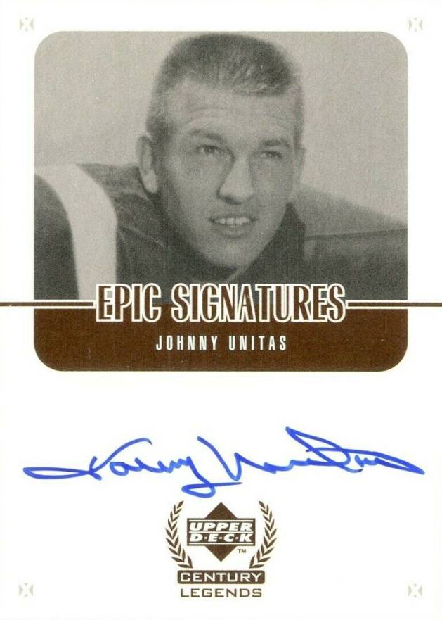 1999 Upper Deck Century Legends Epic Signatures Johnny Unitas #JU Football Card
