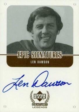 1999 Upper Deck Century Legends Epic Signatures Len Dawson #LD Football Card
