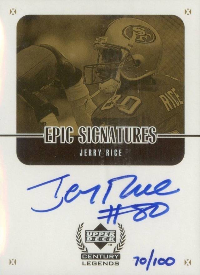1999 Upper Deck Century Legends Epic Signatures Jerry Rice #JRC Football Card