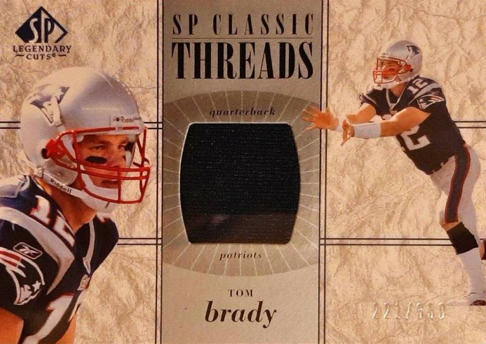 2002 SP Legendary Cuts SP Classic Threads Tom Brady #CC-BY Football Card