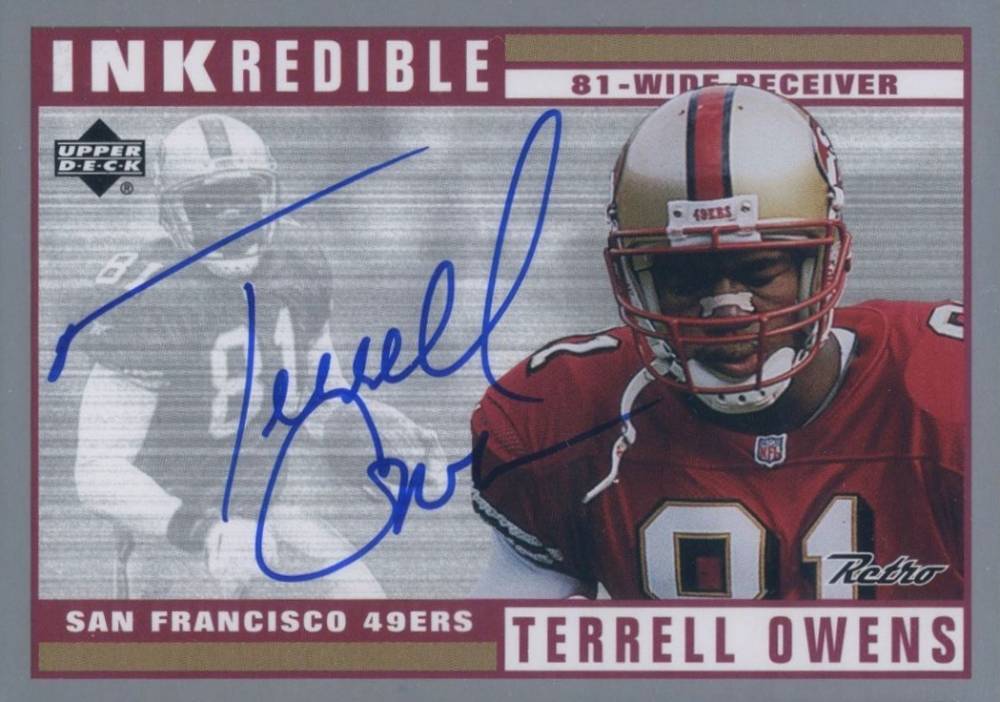 1999 Upper Deck Retro Inkredbile Terrell Owens #TO Football Card