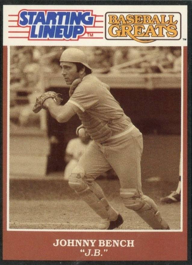 1989 Starting Lineup Baseball Greats Johnny Bench # Baseball Card