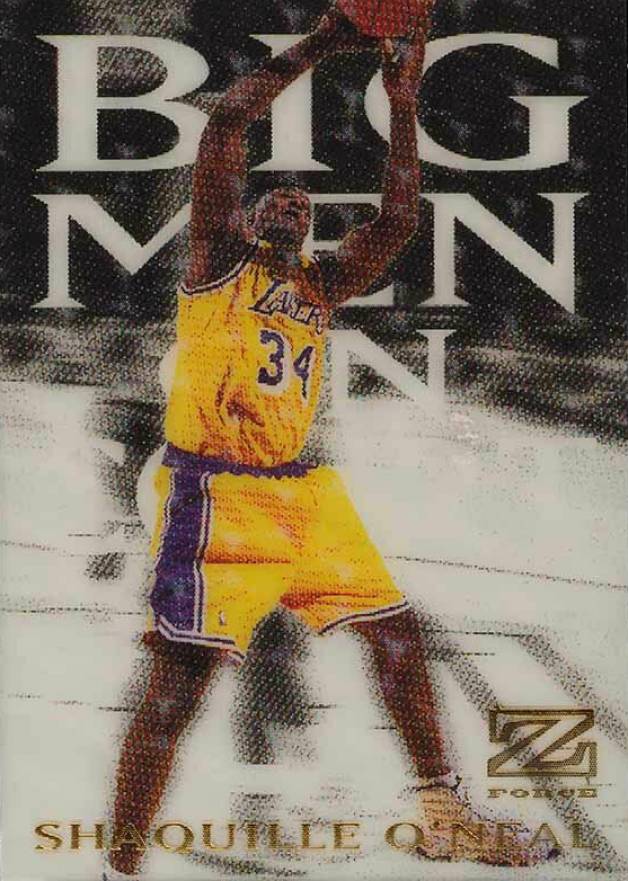 1997 Skybox Z-Force Big Men on Court Shaquille O'Neal #12 Basketball Card