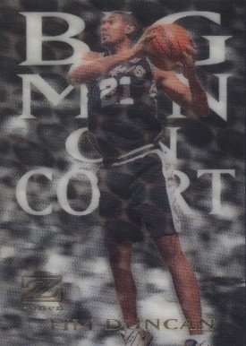 1997 Skybox Z-Force Big Men on Court Tim Duncan #4 Basketball Card