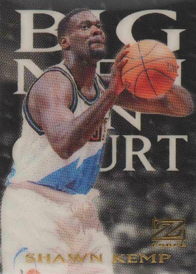 1997 Skybox Z-Force Big Men on Court Shawn Kemp #10 Basketball Card