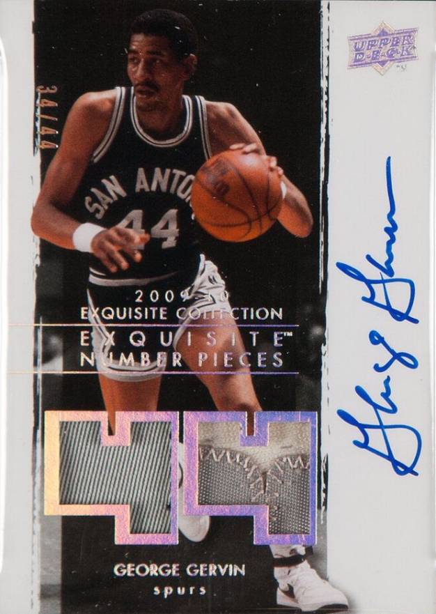 2009 Upper Deck Exquisite Collection Numbers Pieces Autographs George Gervin #NP-GG Basketball Card