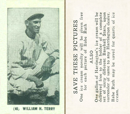 1928 Tharp's Ice Cream William H. Terry #46 Baseball Card