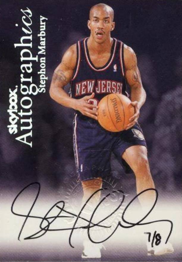 1999 Skybox Premium Autographics Stephon Marbury # Basketball Card