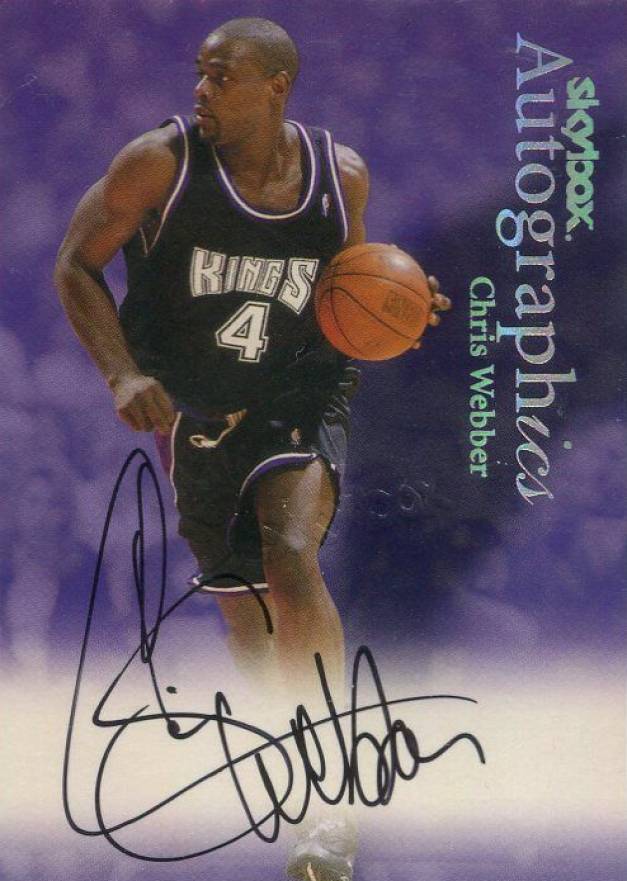 1999 Skybox Premium Autographics Chris Webber # Basketball Card