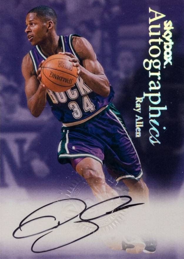 1999 Skybox Premium Autographics Ray Allen # Basketball Card