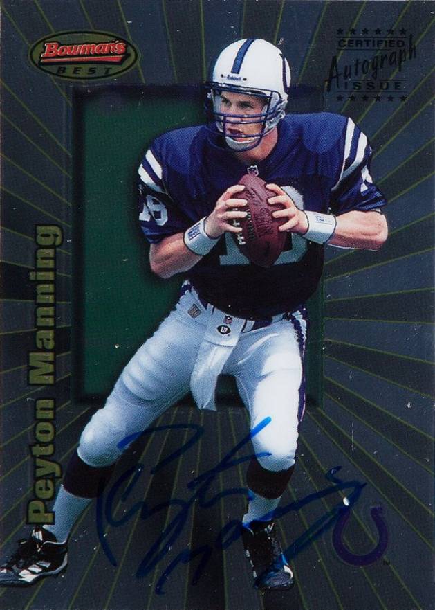 1998 Bowman's Best Autographs Peyton Manning #7A Football Card