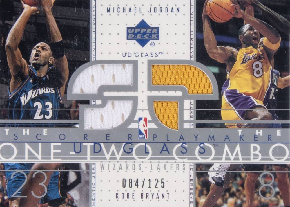 2002 Upper Deck Glass One Two Combo Jersey Jordan/Bryant #MJKBC Basketball Card