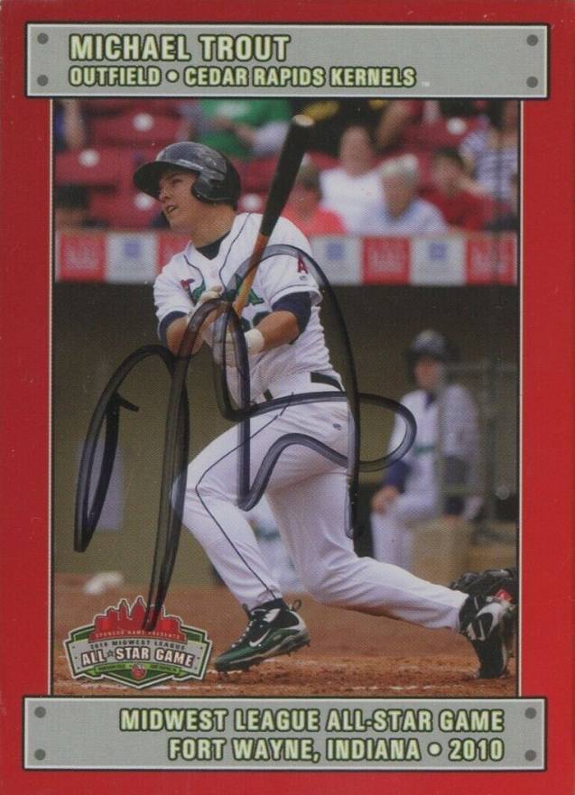 2010 Grandstand Midwest League All-Star Game Mike Trout #MT Baseball Card