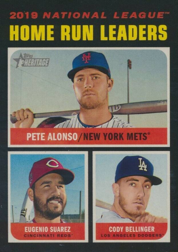 2020 Topps Heritage Cody Bellinger/Eugenio Suarez/Pete Alonso #66 Baseball Card