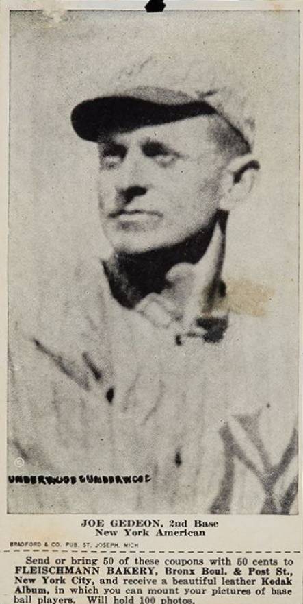 1916 Fleischmann Bakery Joe Gedeon # Baseball Card