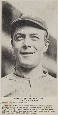 1916 Fleischmann Bakery George J. Burns # Baseball Card