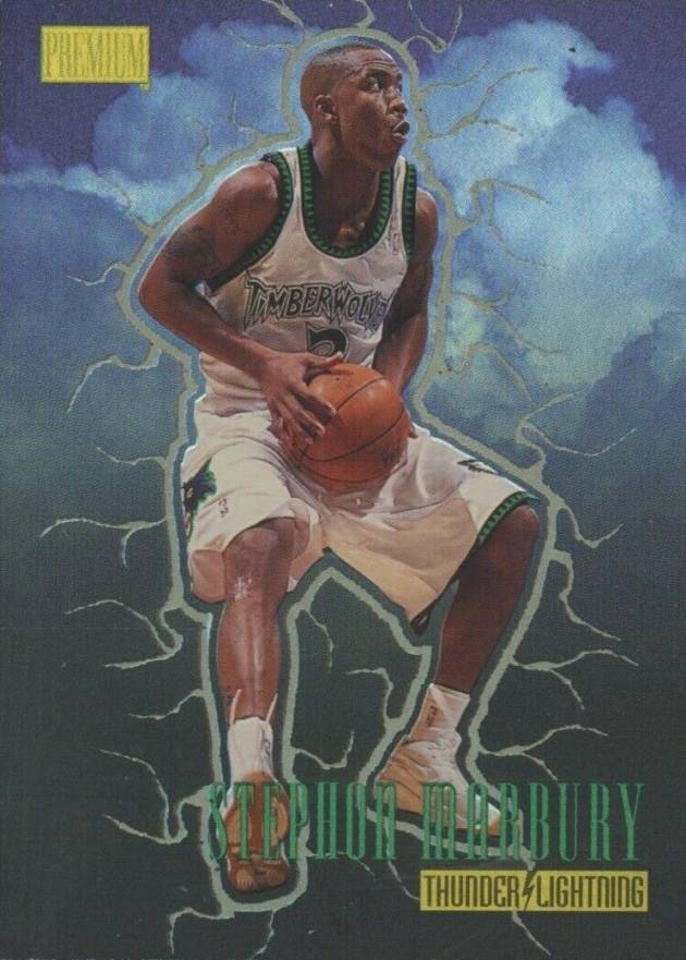 1997 Skybox Premium Thunder & Lightning Stephon Marbury #1 Basketball Card
