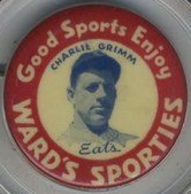 1934 Ward's Sporties Bread Pins Charlie Grimm #6 Baseball Card