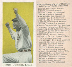1911 George Close Candy "Hugh" Jennings, Detroit # Baseball Card