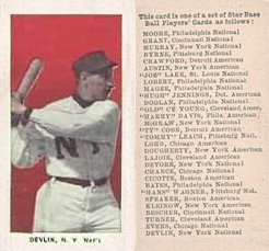 1911 George Close Candy Devlin, N.Y. Nat'l # Baseball Card