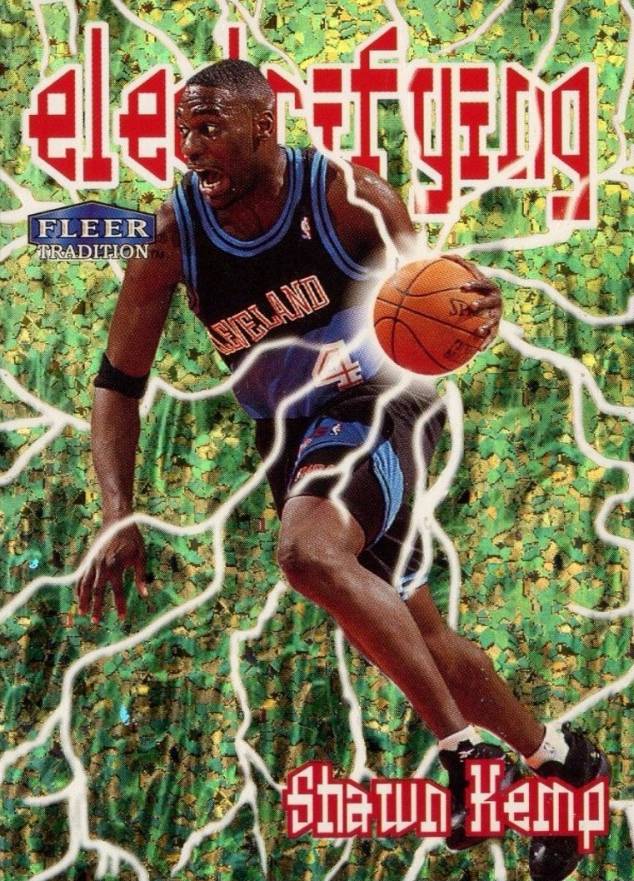 1998 Fleer Tradition Electrifying Shawn Kemp #7 Basketball Card