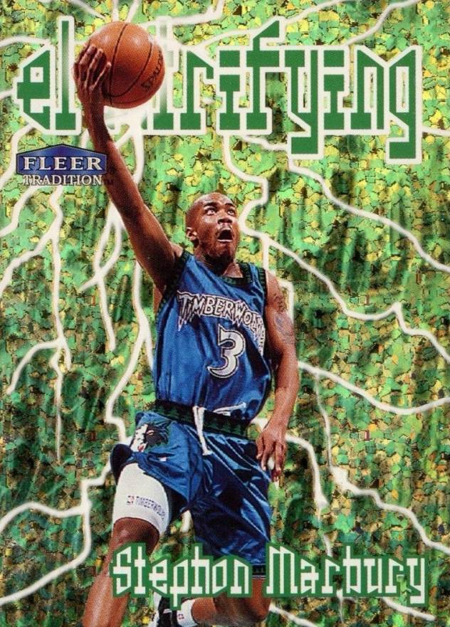 1998 Fleer Tradition Electrifying Stephon Marbury #8 Basketball Card