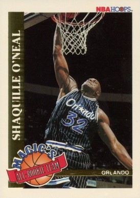 1992 Hoops Magic's All-Rookie Team Shaquille O'Neal #1 Basketball Card