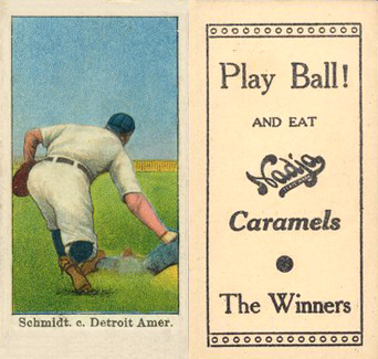 1909 Nadja Caramel Schmidt, c. Detroit Amer. # Baseball Card