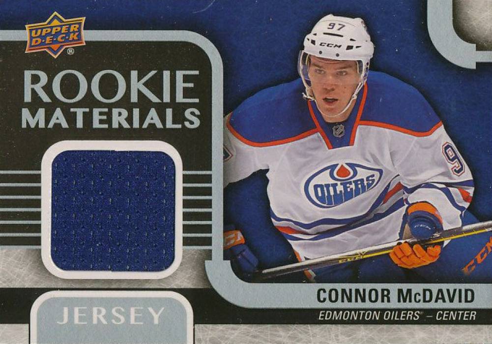 2015 Upper Deck Rookie Materials Connor McDavid #RM-CM Hockey Card