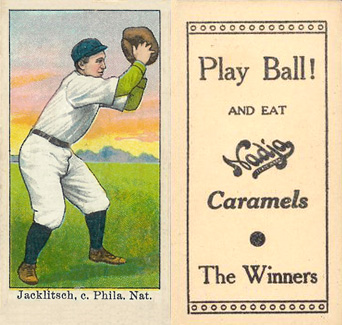 1909 Nadja Caramel Jacklitsch, c. Phila. Nat. # Baseball Card