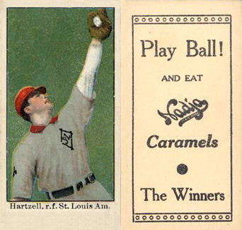 1909 Nadja Caramel Hartzell, r.f. St. Louis Am. # Baseball Card