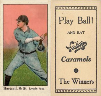 1909 Nadja Caramel Hartzell, 3b St. Louis, Am. # Baseball Card