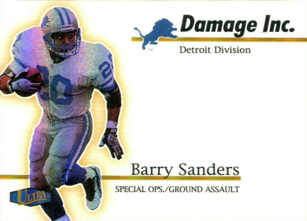 1998 Ultra Damage Inc Barry Sanders #5 Football Card
