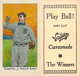 1909 Nadja Caramel Donovan, p. Detroit Amer. # Baseball Card