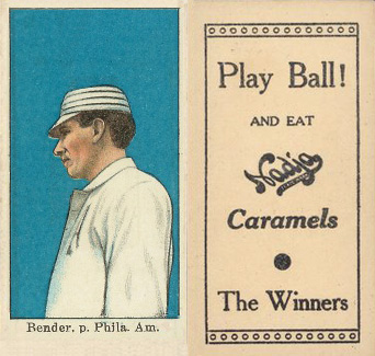 1909 Nadja Caramel Bender, p. Phila. Amer. # Baseball Card