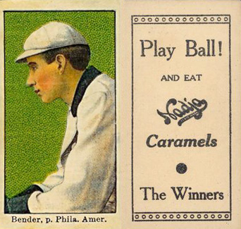 1909 Nadja Caramel Bender, p. Phila. Amer. # Baseball Card