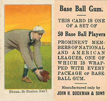 1909 Dockman & Sons Shean, 2b Boston Nat'l # Baseball Card