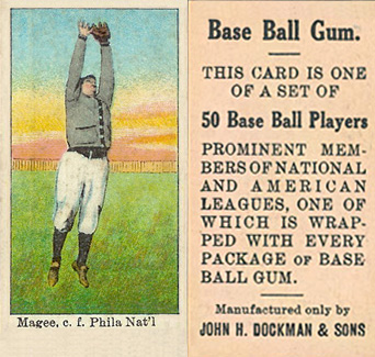 1909 Dockman & Sons Magee, c.f. Phila. Nat'l # Baseball Card