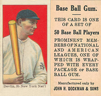 1909 Dockman & Sons Devlin, 3b New York Nat'l # Baseball Card