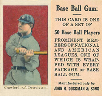 1909 Dockman & Sons Crawford, c.f. Detroit Am. # Baseball Card